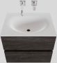 Boss & Wessing Badkamermeubel Solid Surface BWS Stockholm 60x46 cm Wood Dark Brown (0 kraangaten) - Thumbnail 1