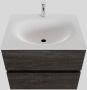 Boss & Wessing Badkamermeubel Solid Surface BWS Stockholm 60x46 cm Wood Dark Brown (1 kraangat) - Thumbnail 1