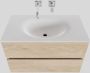 Boss & Wessing Badkamermeubel Solid Surface BWS Stockholm 80x46 cm Wood Washed Oak (0 kraangaten) - Thumbnail 1