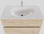 Boss & Wessing Badkamermeubel Solid Surface BWS Stockholm 80x46 cm Wood Washed Oak (1 kraangat) - Thumbnail 1