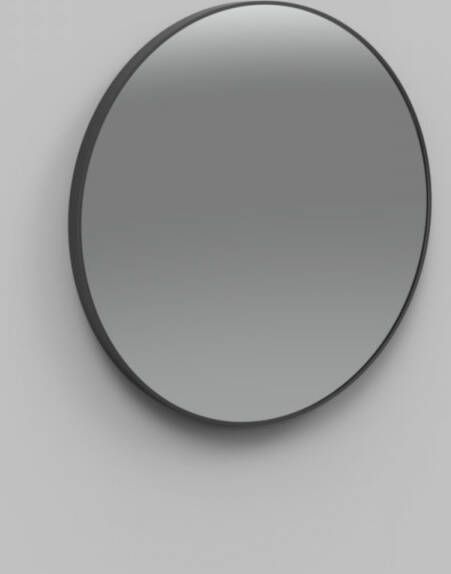 Arcqua Reflect spiegel two rond 60cm aluminium omlijsting mat zwart SPI129054