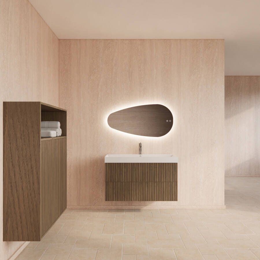 Gliss Design Badmeubelset Hybris Ash Grey Met Wastafel 90 cm