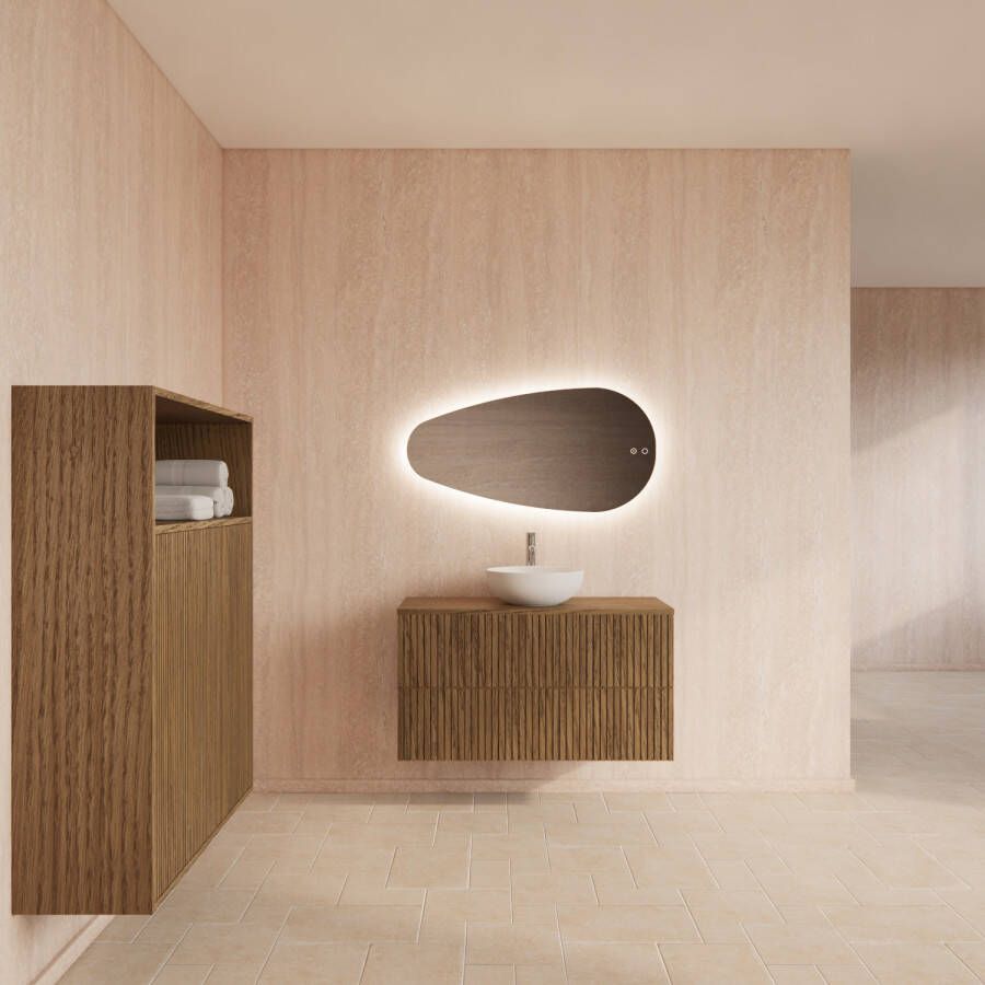 Gliss Design Badmeubelset Hybris Castle Brown 100 cm Met Waskom