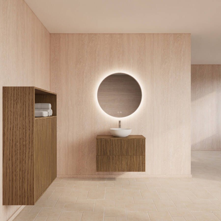 Gliss Design Badmeubelset Hybris Castle Brown 80 cm Met Waskom