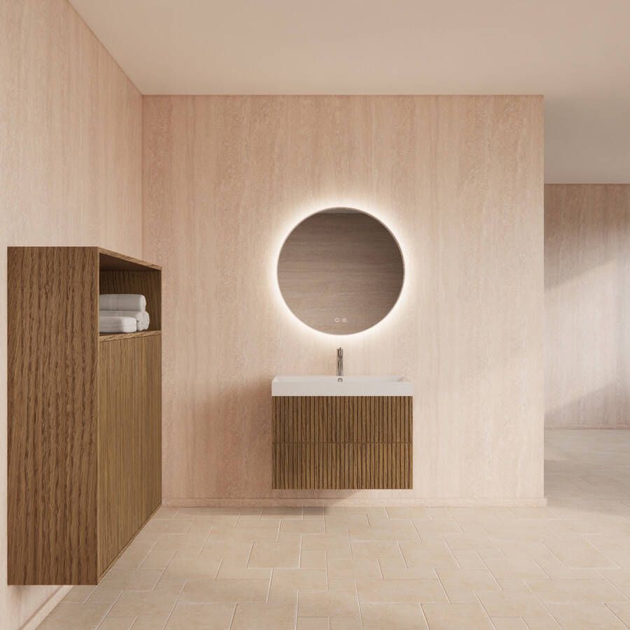 Gliss Design Badmeubelset Hybris Castle Brown Met Wastafel 80 cm