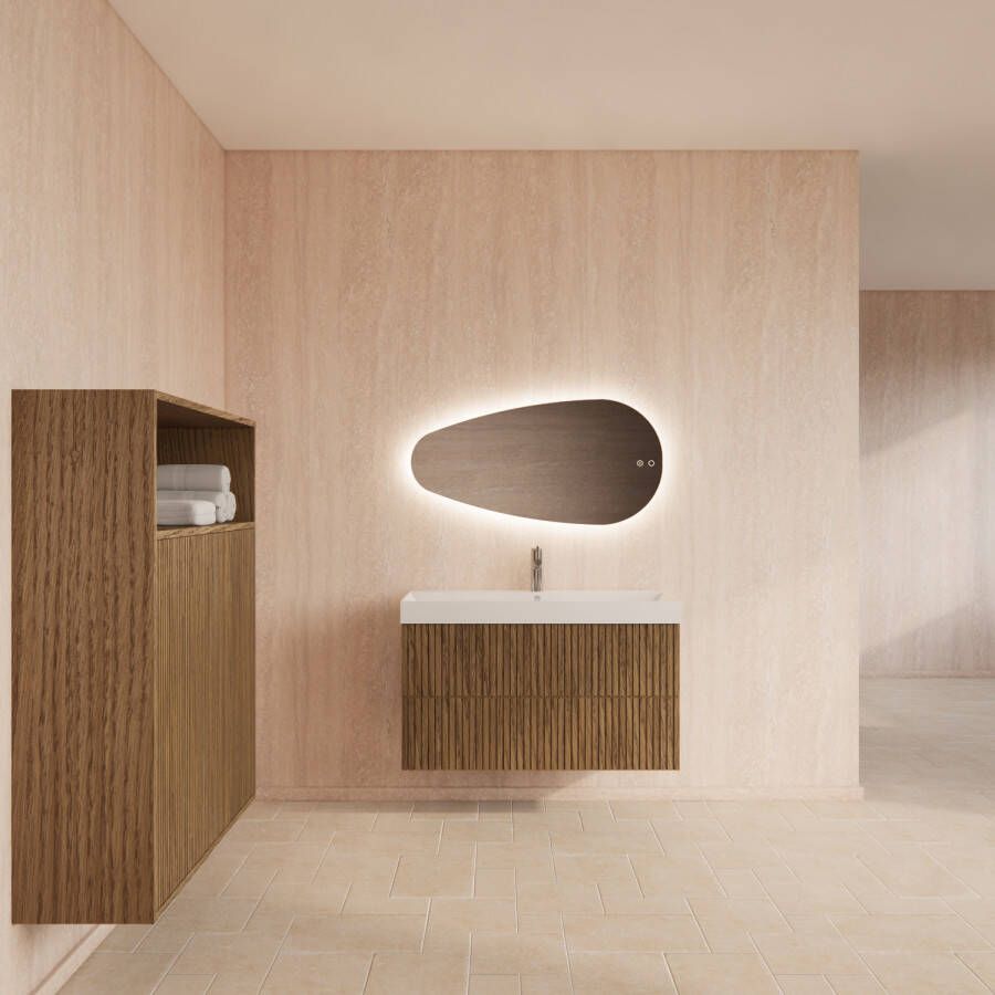 Gliss Design Badmeubelset Hybris Castle Brown Met Wastafel 90 cm