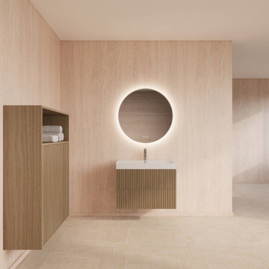 Gliss Design Badmeubelset Hybris Corn Silk Met Wastafel 80 cm