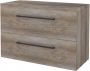 Boss & Wessing Badmeubelset BWS Salt 100x46cm Met Grepen 2 Lades Met Afdekplaat Scotch Oak - Thumbnail 1