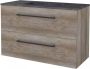 Boss & Wessing Badmeubelset BWS Salt 100x46cm Met Grepen 2 Lades Met Wastafel Hardsteen 1 Kraangat Scotch Oak - Thumbnail 1