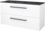 Boss & Wessing Badmeubelset BWS Salt 120x46cm Met Grepen 2 Lades Met Wastafel Hardsteen Ice White - Thumbnail 1