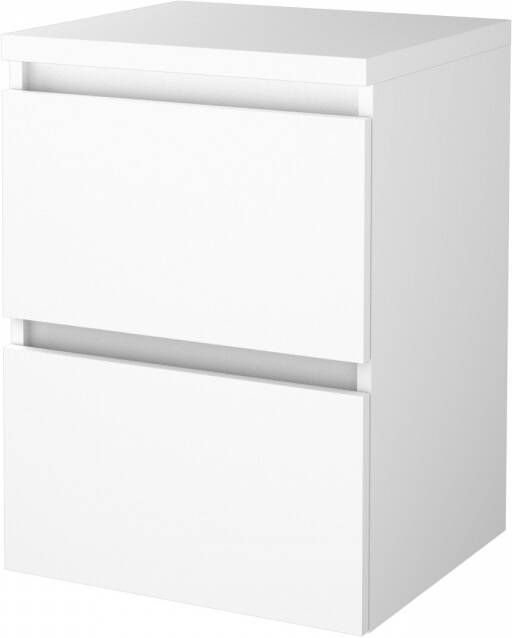 Boss & Wessing Badmeubelset BWS Salt 50x46cm Greeploos 2 Lades Met Afdekplaat Ice White