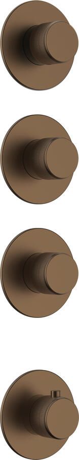 Boss & Wessing Afbouwdeel Inbouw Douchethermostaat BWS Sensa 3 Weg 3 Stopkranen Geborsteld Brons PVD (excl. inbouwdeel)