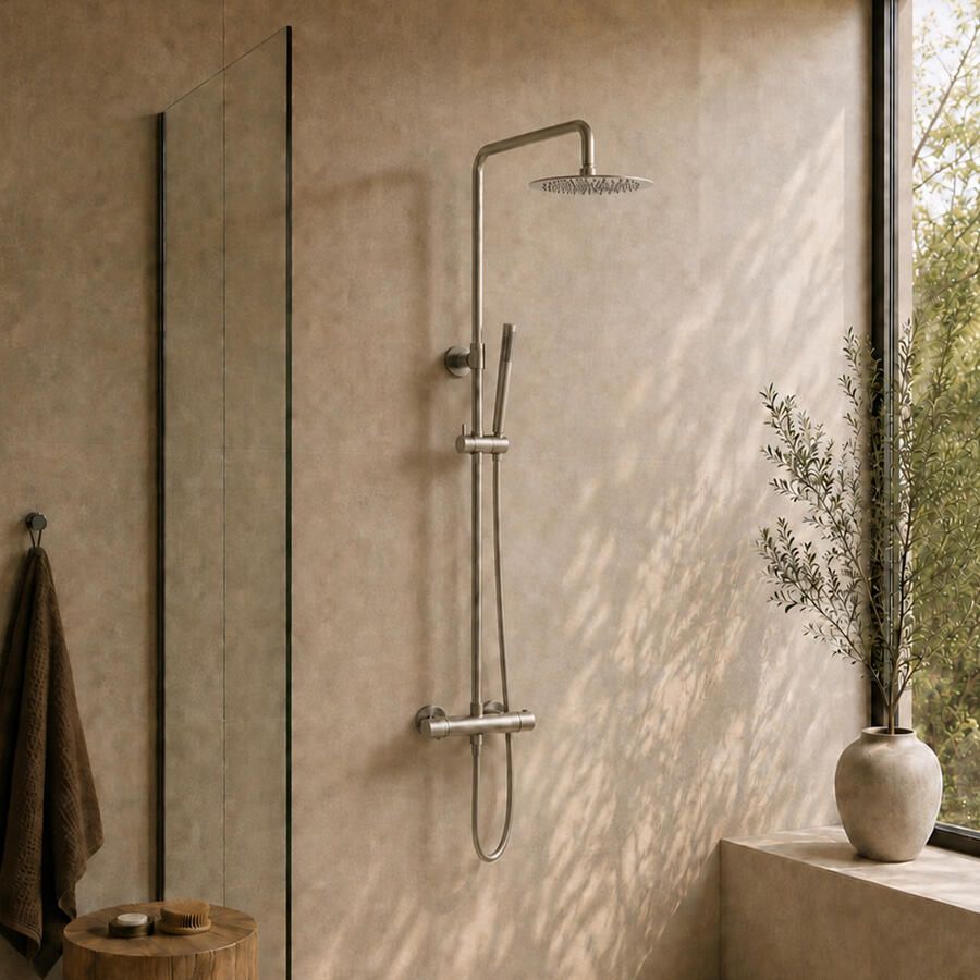 Boss & Wessing BWS | Colorato | Regendouche 20cm Met Handdouche | Geborsteld RVS
