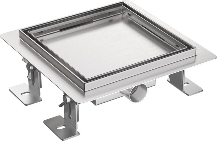 Boss & Wessing BWS Halo Doucheput Met Tegelrooster 15x15 cm Geborsteld RVS