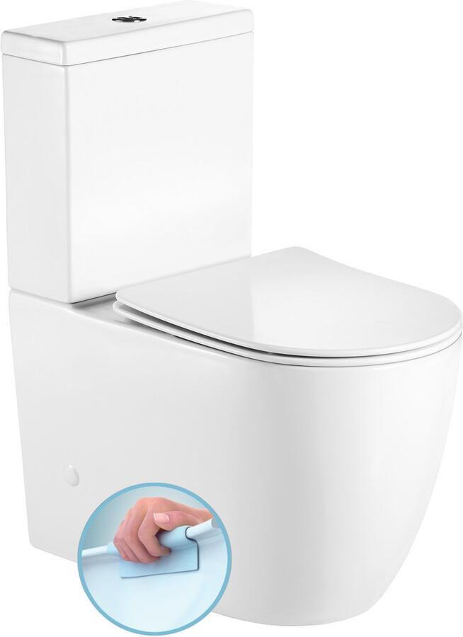 Boss & Wessing BWS Infinity Staand Toilet Rimless Glans Wit incl. Zitting PK SK