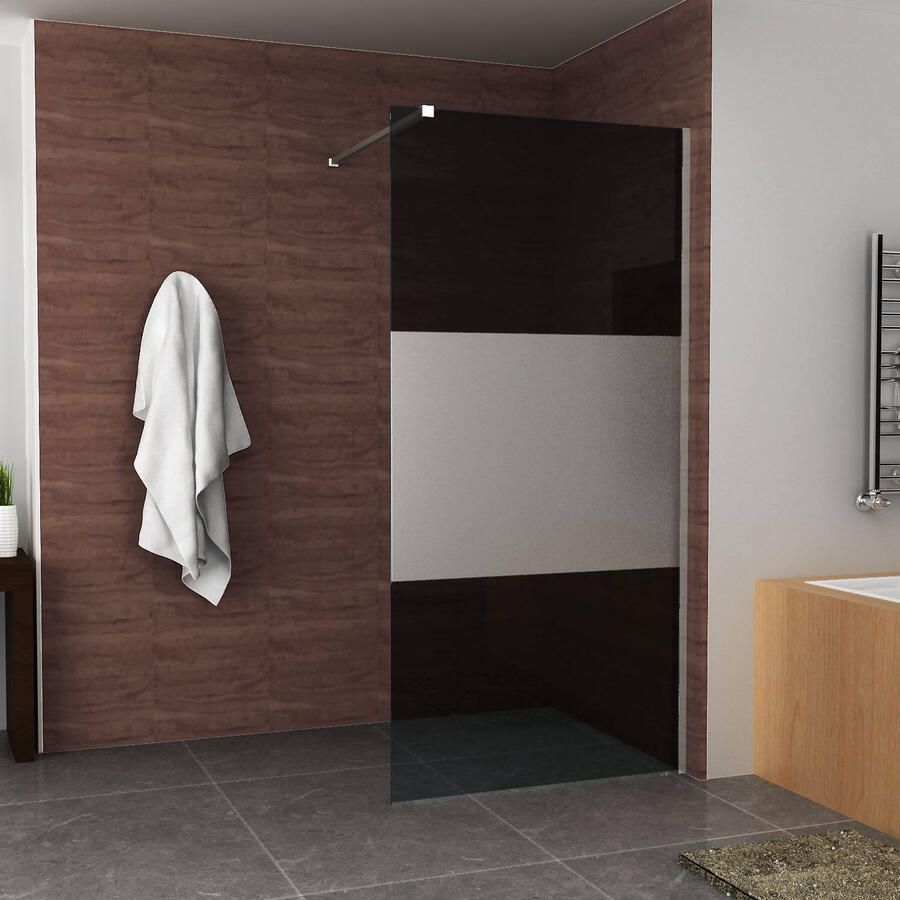 Boss & Wessing BWS Inloopdouche Pro Line Rookglas met Middenband 120x200 8mm Nano Coating