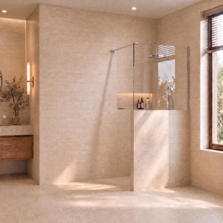 Boss & Wessing BWS Midline Halfhoge Inloopdouche 90x80 cm Chroom Helder Nano Coating Met Profielset