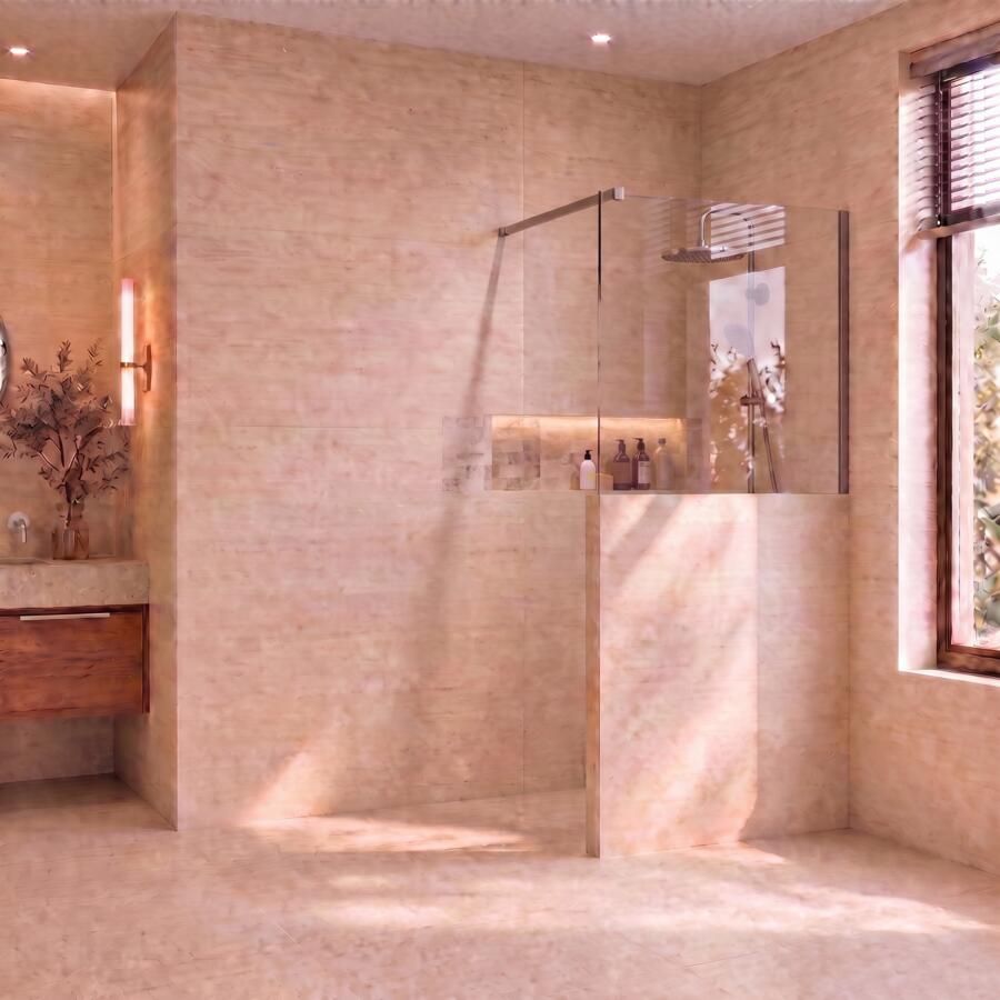 Boss & Wessing BWS Midline Halfhoge Inloopdouche 80x80 cm RVS Helder Nano Coating Met Profielset
