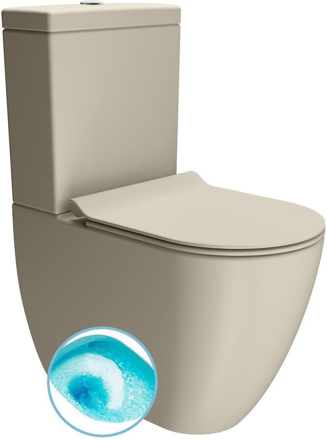 Boss & Wessing BWS Pura Color Staand Toilet Rimless Beige SwirlFlush Spoeling PK SK