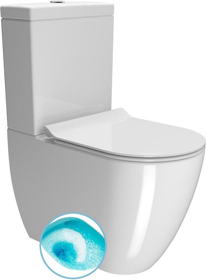 Boss & Wessing BWS Pura Staand Toilet Rimless Glans Wit SwirlFlush Spoeling PK SK