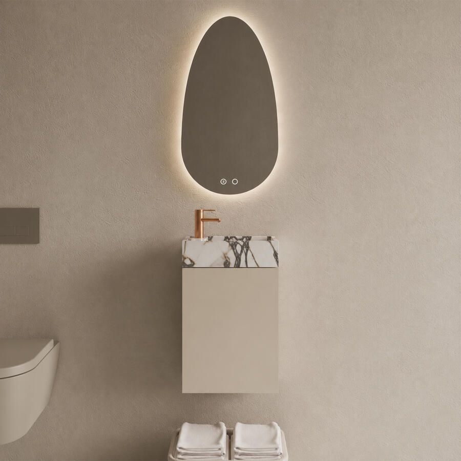 Boss & Wessing BWS Riga Kasjmier Toiletmeubel Met Fontein 40x50x22 cm Calacatta Viola
