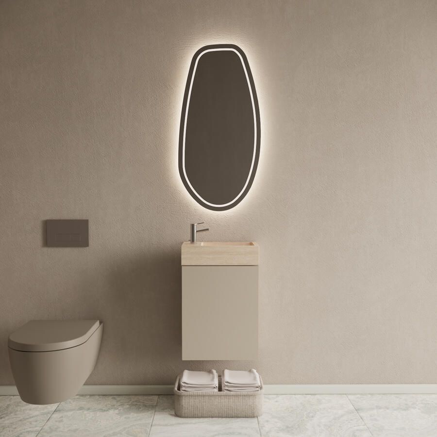Boss & Wessing BWS Riga Kasjmier Toiletmeubel Met Fontein 40x50x22 cm Travertin