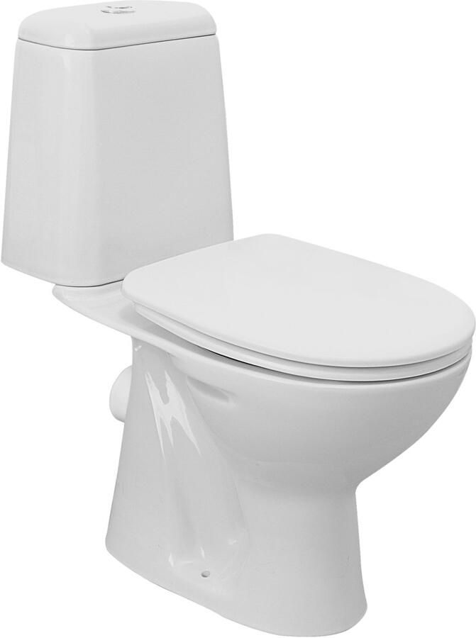 Aqualine Riga Kortgekoppeld toilet Dual Flush 3 6l P-sifon wit