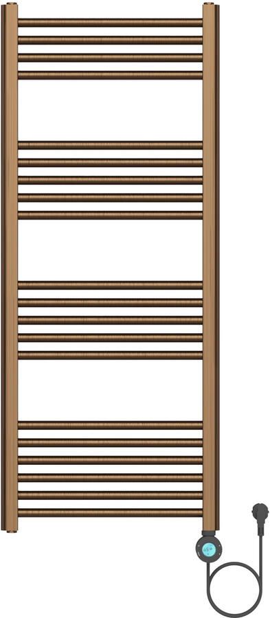 Boss & Wessing BWS Sensa Elektrische Handdoekradiator Smart WiFi 120x50 cm 700W Geborsteld Bruin Brons