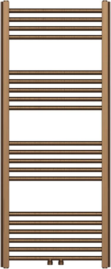 Boss & Wessing BWS Sensa Handdoekradiator CV 120x50 cm 537W Geborsteld Bruin Brons
