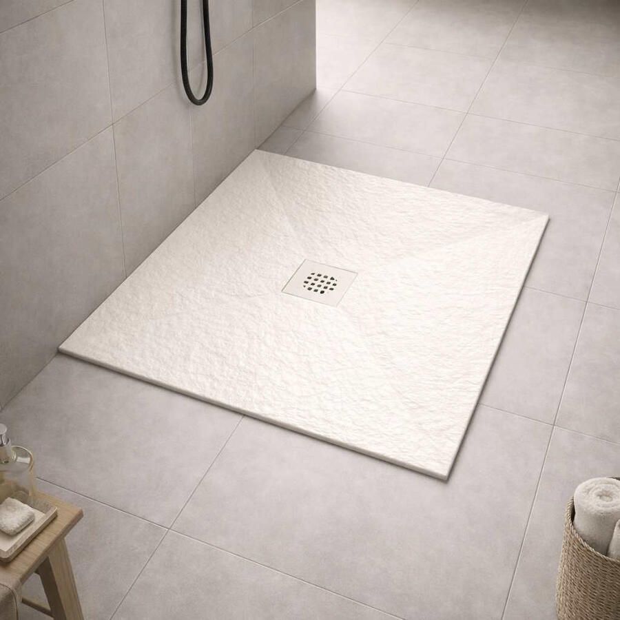 Boss & Wessing Douchebak BWS Stonelle Antislip Composiet 90x90x3 cm Inkortbaar Beige