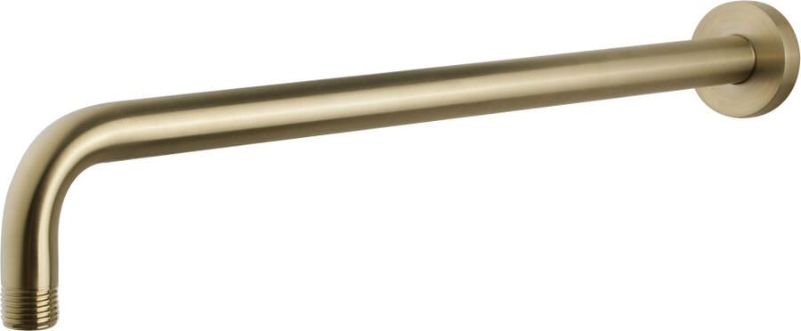 Boss & Wessing Gebogen Douche-Arm Rond Muurbevestiging 45 cm Geborsteld Messing Goud