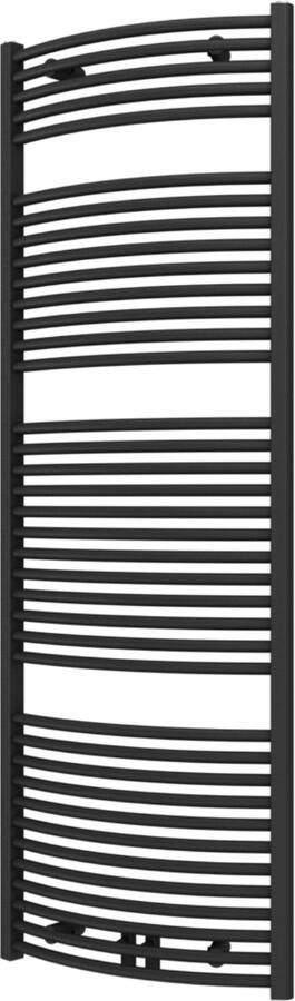 Plieger Palmyra designradiator horizontaal gebogen middenaansluiting 1775x600mm 1046W zwart grafiet (black graphite) 7252908