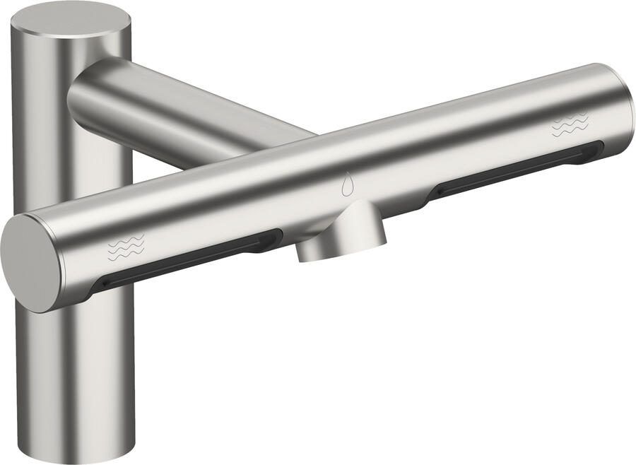 Boss & Wessing Handwas Wastafelkraan met Föhn handdroger BWS Pure Brushed 1200 W