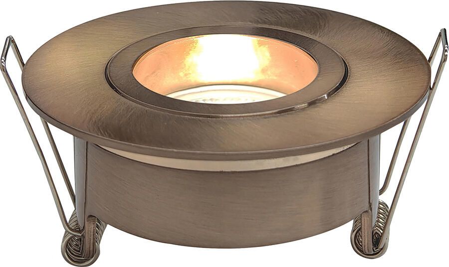 Boss & Wessing Inbouwspot Enkel BWS Spears Dimbaar IP65 Geborsteld Brons Koper