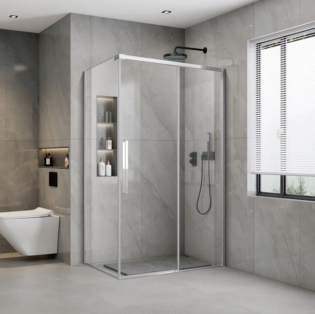 Boss & Wessing Nisdeur BWS Linea 120x200 cm Soft-Close Aluminium Profiel Chroom