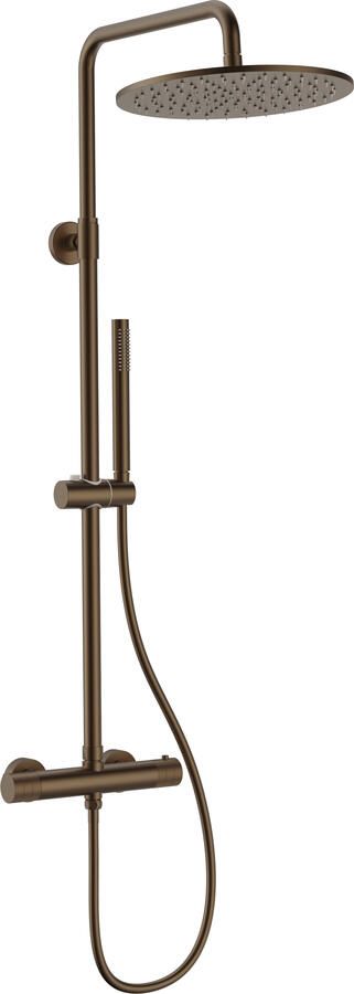 Boss & Wessing Regendoucheset BWS Sensa Cool Touch Thermostatisch 30 cm hoofddouche Geborsteld Brons PVD