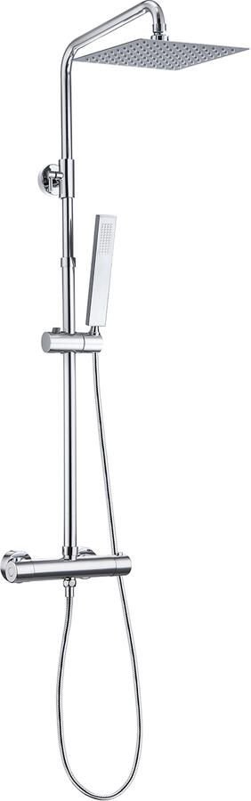 Boss & Wessing Regendoucheset BWS Thermostatisch Square met Handdouche Chroom