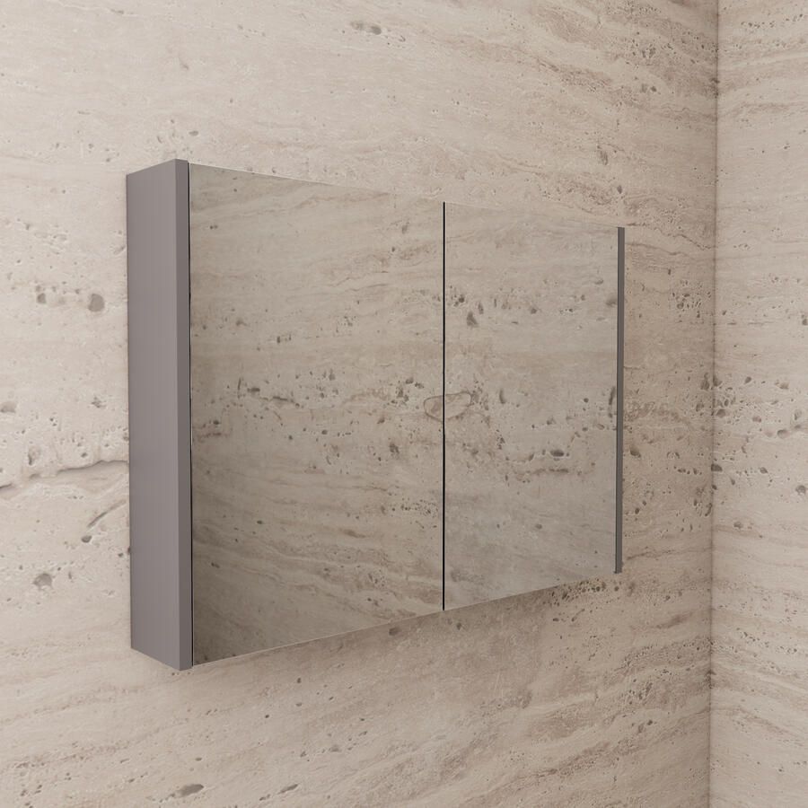Boss & Wessing Spiegelkast BWS Riga 120 cm 2 Deuren Leigrijs