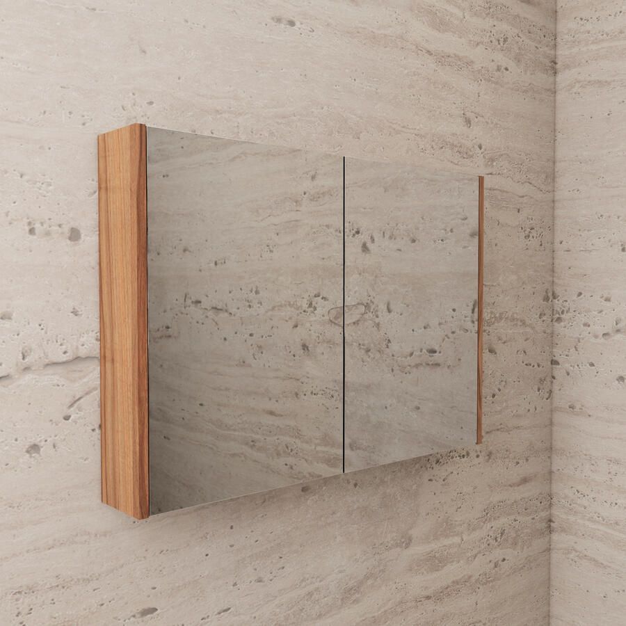 Boss & Wessing Spiegelkast BWS Riga 120 cm 2 Deuren Walnoot