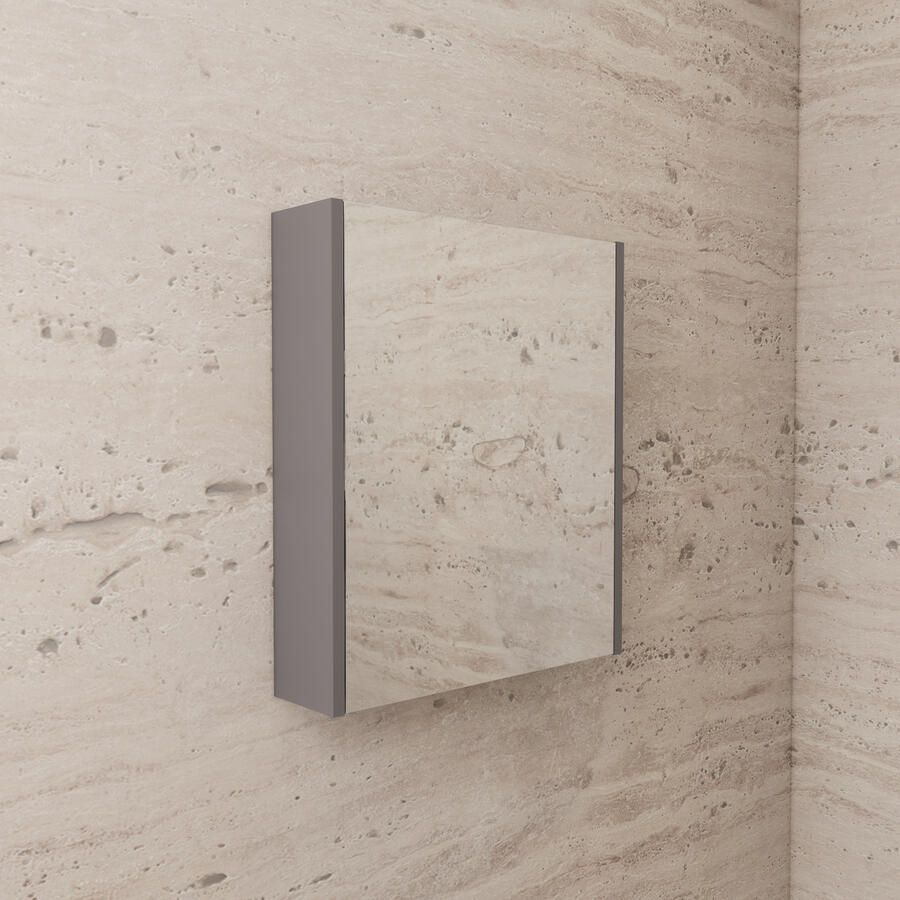 Boss & Wessing Spiegelkast BWS Riga 80 cm 2 Deuren Leigrijs