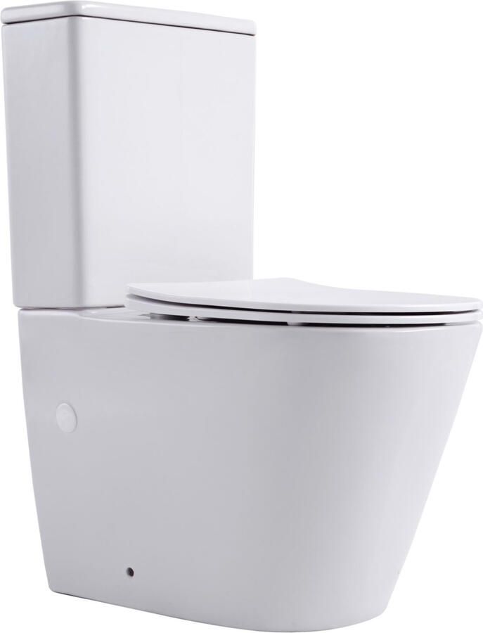 Boss & Wessing Staand Toilet BWS Vesta Duoblok Randloos 38 5x63x81 5 cm Met Softclose Zitting Glans Wit