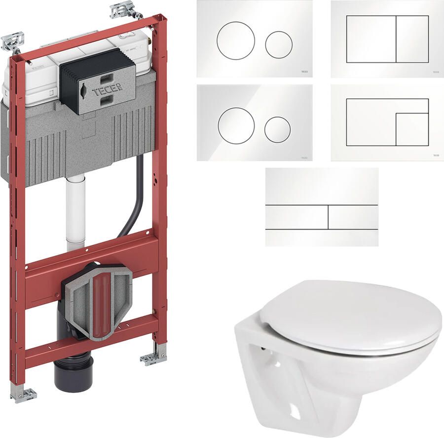 Boss & Wessing TECE Profil Toiletset set02 BWS Compact met TECE Drukplaat