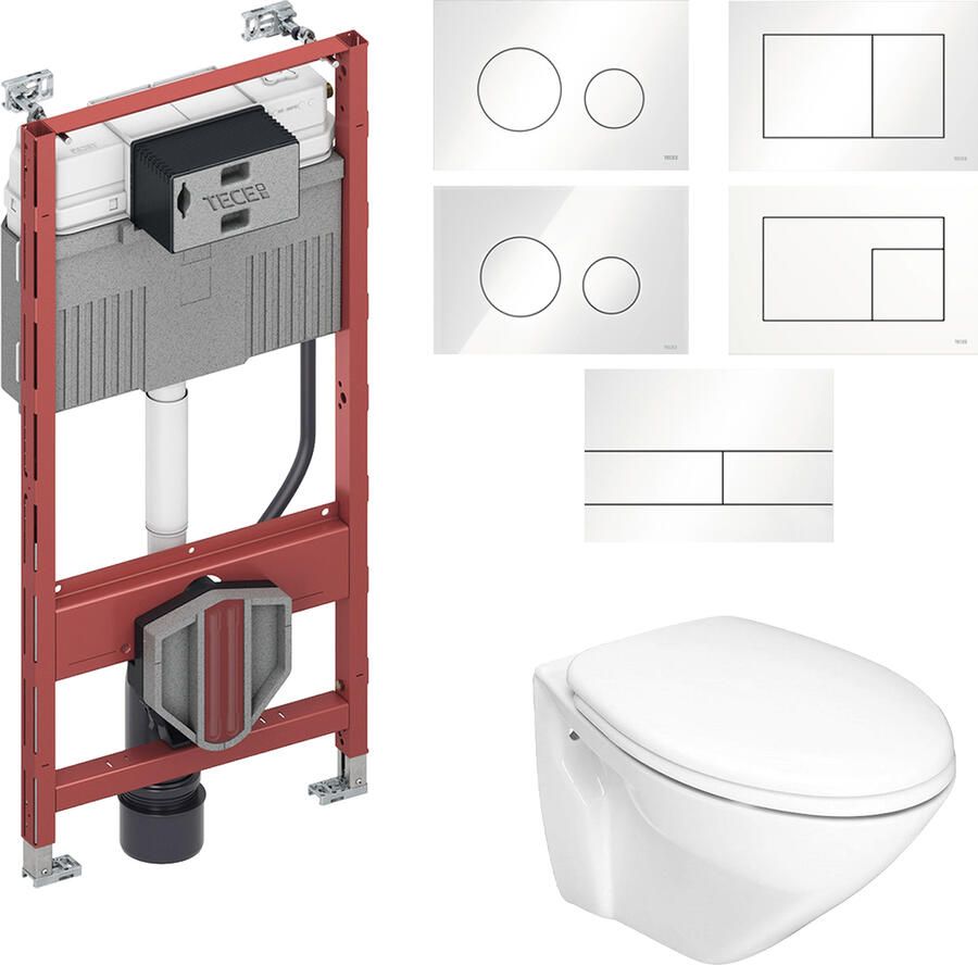 Boss & Wessing TECE Profil Toiletset set78 Randloos BWS Sanindusa Cetus met TECE Drukplaat