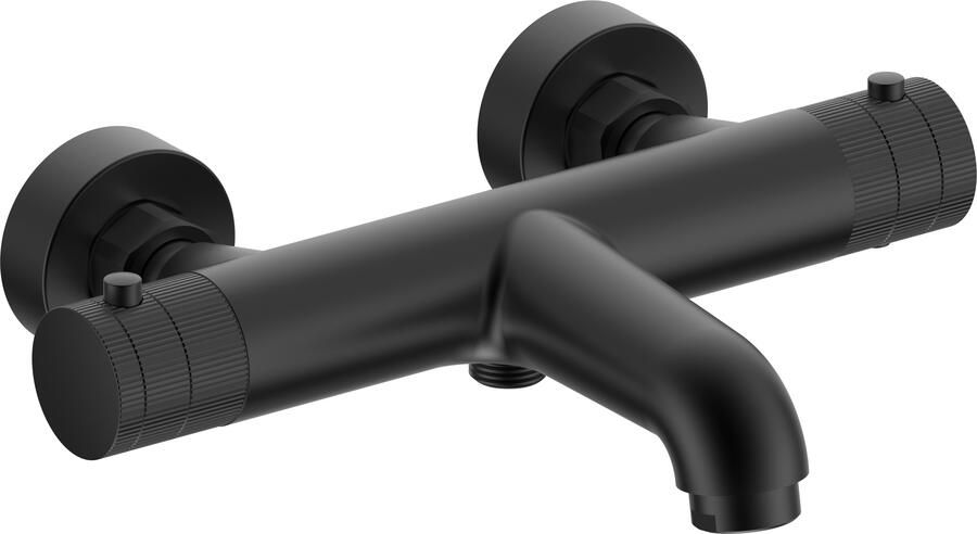 Boss & Wessing Thermostatische Badkraan BWS Sensa Thermostatisch Opbouw Knoppen Geborsteld Mat Zwart PVD