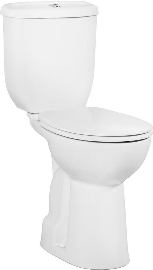 Boss & Wessing Toiletpot Set Staand BWS Mala Verhoogd Met Bidet Onder Aansluiting Wit (AO)