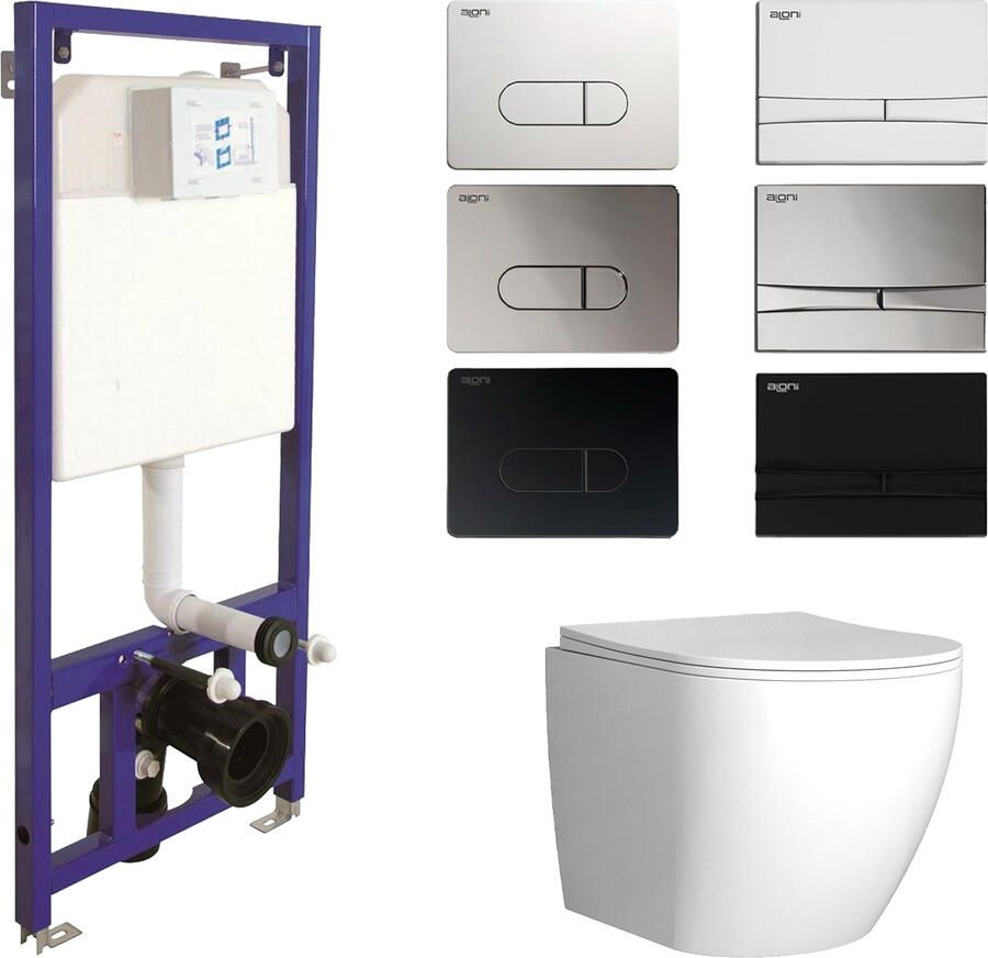 Boss & Wessing Toiletset Budget 62 Mudo Glans Wit Met B&W Drukplaat