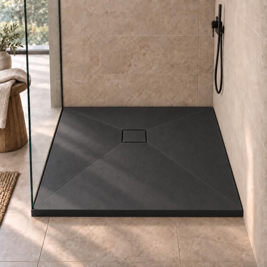 Boss & Wessing Tray SMC Douchebak 80x80 cm Zwart