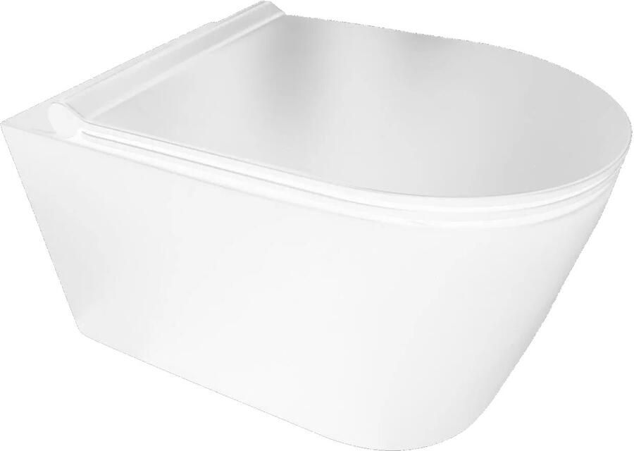 Boss & Wessing Wandcloset BWS Plana 50x35x36.5cm Keramiek Rimless Glans Wit (Excl. zitting)