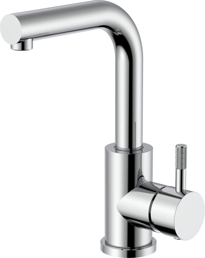 Boss & Wessing Wastafel Keukenmengkraan BWS Sensa Rechte Uitloop Draaibaar Cold Start Hendel Chroom