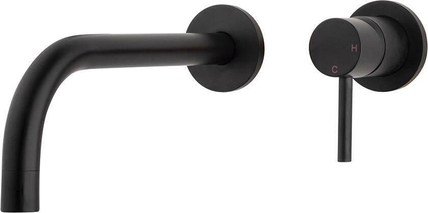 Wiesbaden Wastafelkraan Afbouwdeel Caral Slim Eenhendel Met Coldstart Mat Zwart